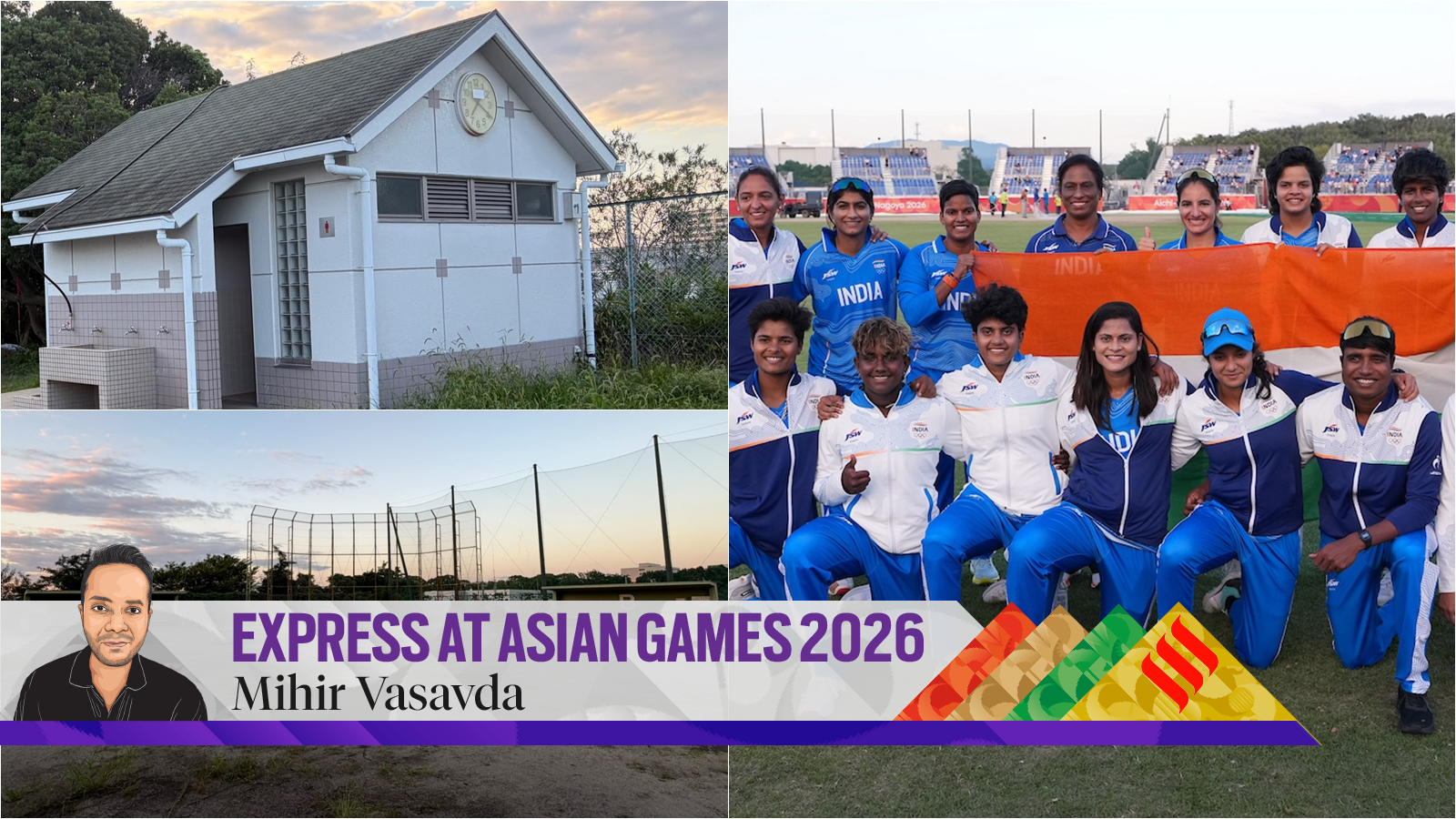 The site of India’s maiden gold: Between a bench and baseball cage