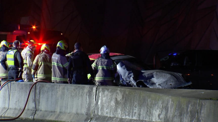 Driver trapped in crashed car after alleged Melbourne carjacking