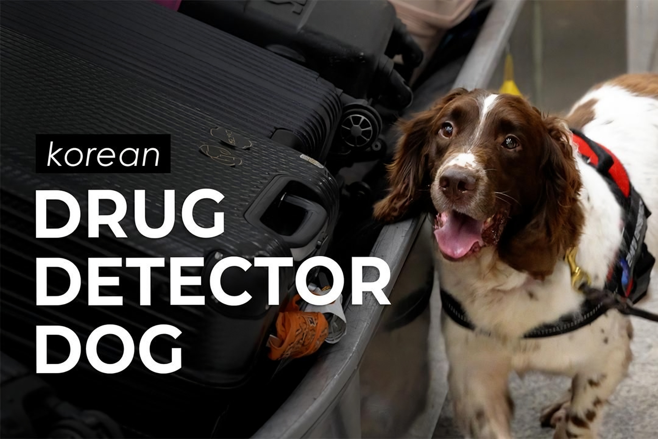 9 hours with a drug detection dog at a Korean airport