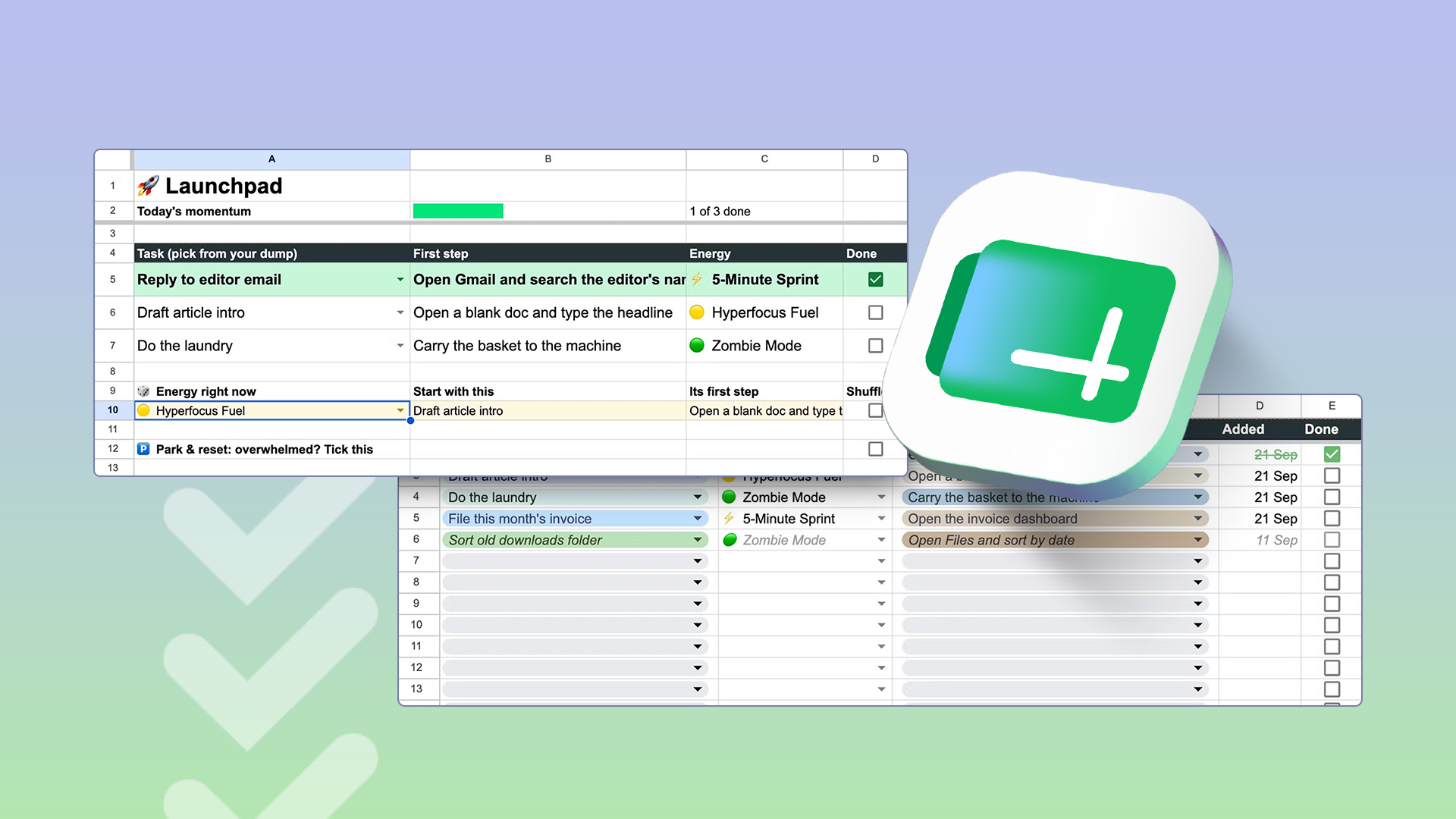 I finally tamed my ADHD paralysis by replacing Android task manager apps with a simple Google Sheet template