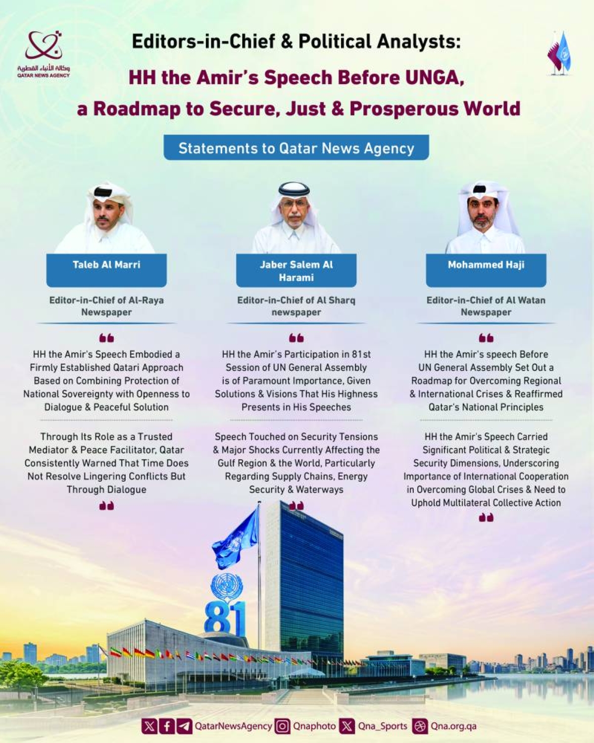 HH the Amir's speech a roadmap to secure, just, prosperous world