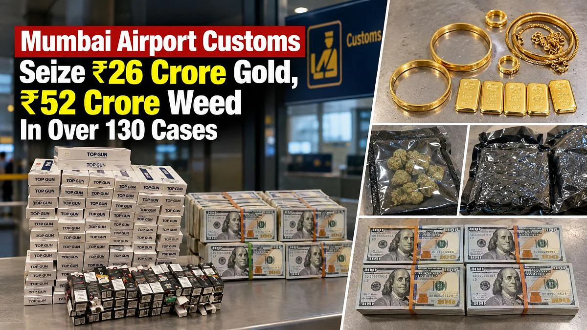 Mumbai Airport Customs Seize ₹26 Crore Gold, ₹52 Crore Weed In Over 130 Smuggling Cases In One Month