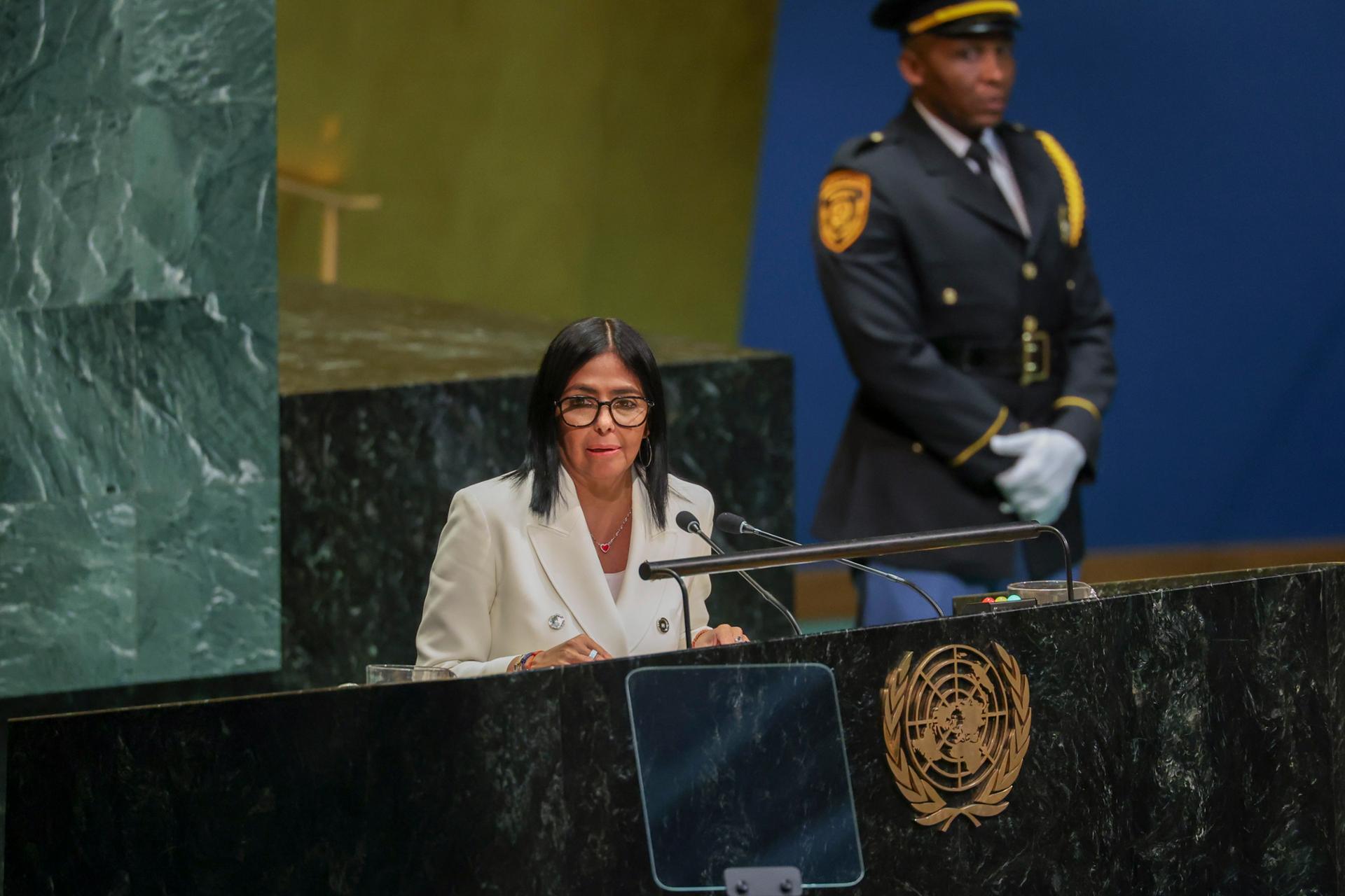 Venezuela's Rodriguez promises elections in transition to 'full democracy'