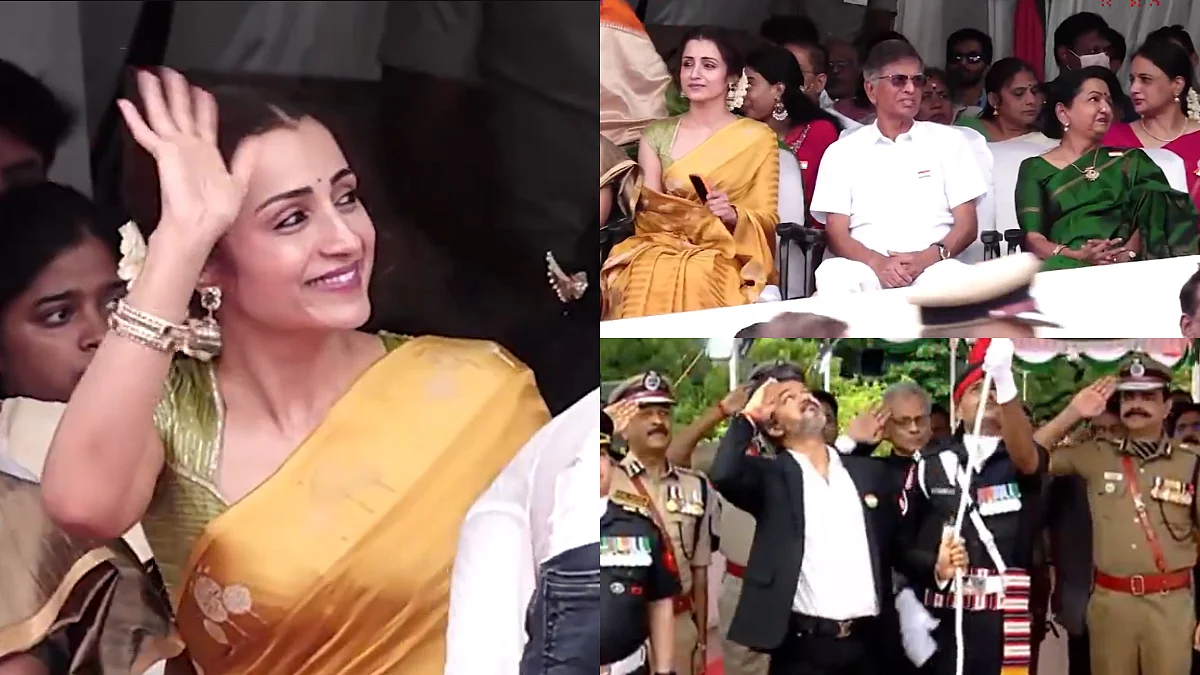 Trisha Krishnan Sits In Front Row With Tamil Nadu CM Vijay's Parents During Independence Day Event In Chennai; Video Goes Viral - Watch