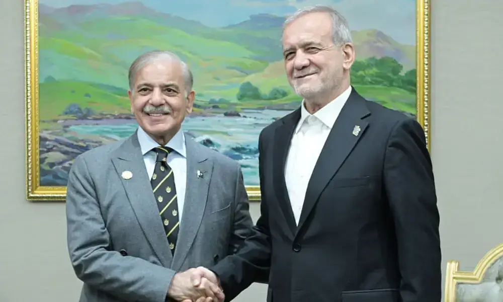 Shehbaz, Pezeshkian pledge to promote peace, diplomacy
