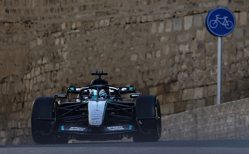 Russell tops opening Azerbaijan practice, car trouble sidelines Antonelli