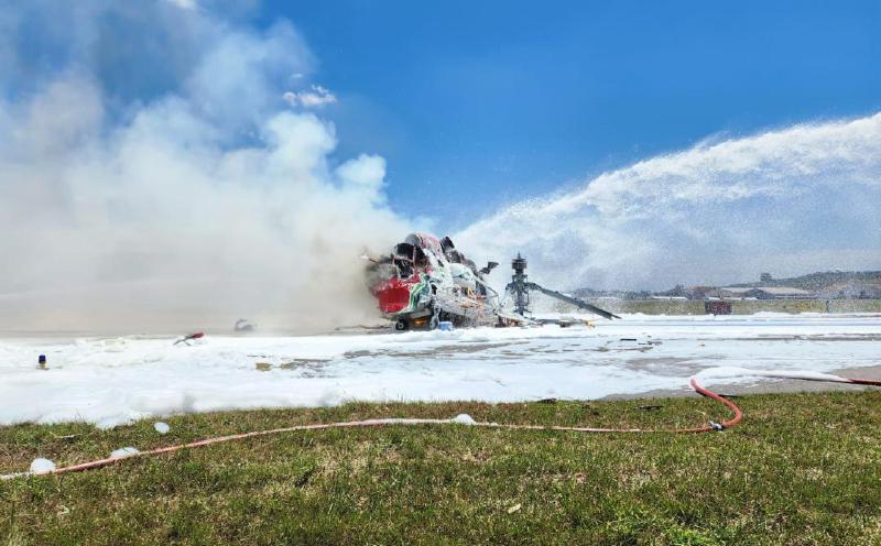 Four escape unhurt after helicopter catches fire at Subang Airport