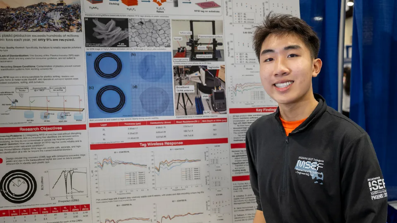 Meet Kevin Sun, 17, who built a dissolvable wireless tag to sort plastic