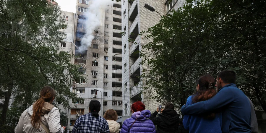 Child killed after Russian drone hits residential high-rise in Kyiv