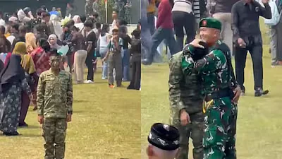 'This Made Me Cry': Indonesian Army Soldier Breaks Down After Commander’s Emotional Hug At Graduation - VIDEO
