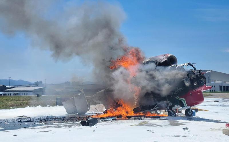 Subang Airport flights suspended after helicopter catches fire during test