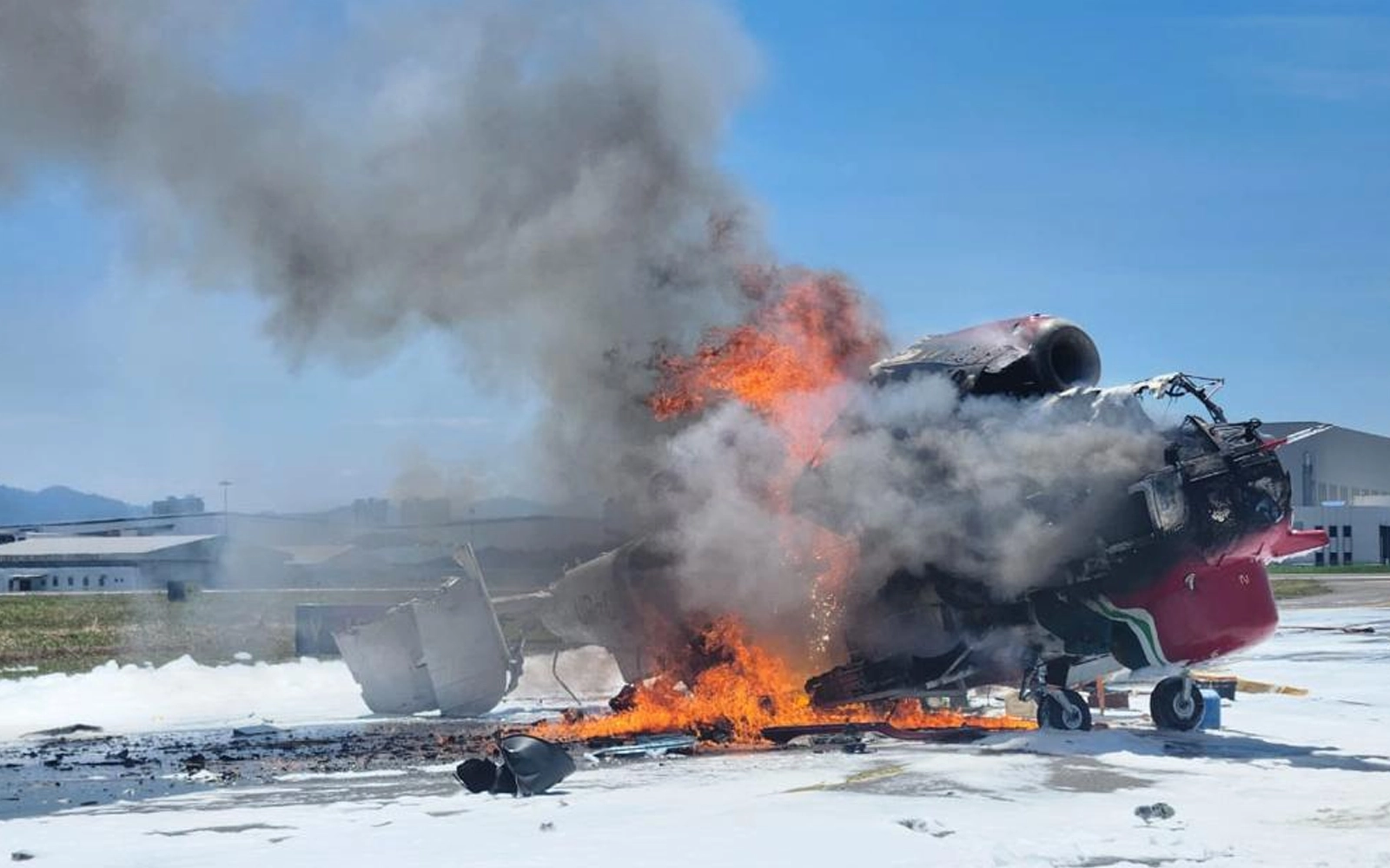Close shave for 4 after helicopter catches fire at Subang airport