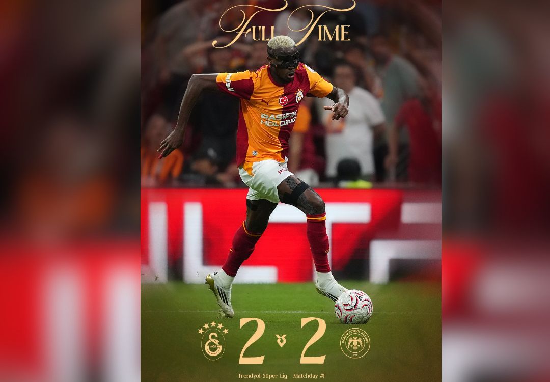 Süper Lig: Osimhen scores twice as Galatasaray held by newly promoted Çorum
