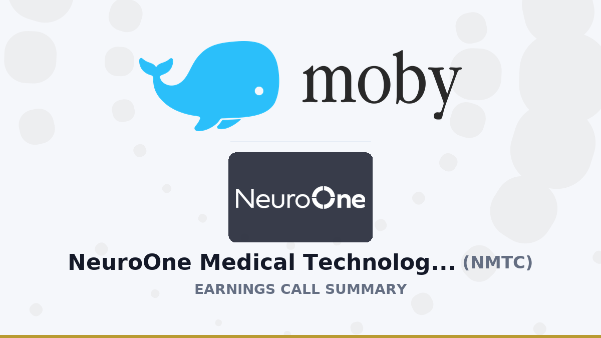 NeuroOne Medical Technologies Corporation Q3 2026 Earnings Call Summary