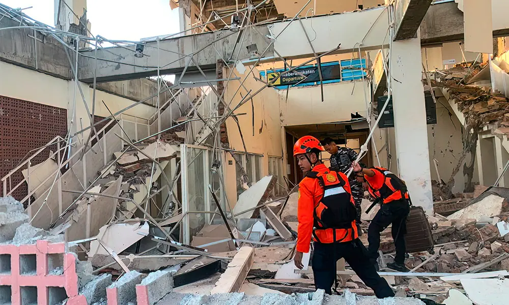 Twenty dead after Indonesia's magnitude-7.7 earthquake, rescuers say