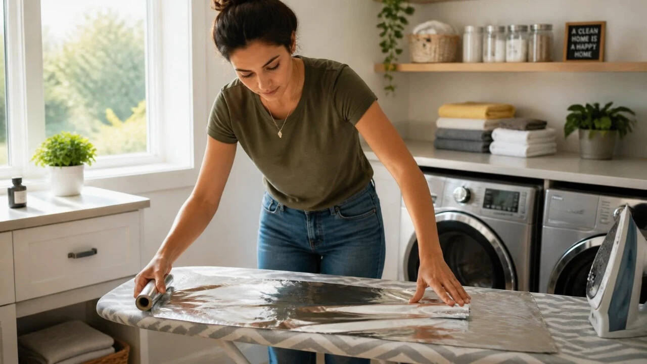 Why putting foil under your ironing board speeds up ironing
