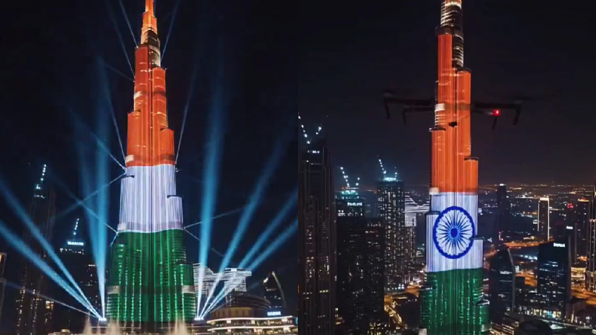 'Global Salute To India': Dubai's Burj Khalifa Lights Up In Tricolour On Independence Day 2026 | WATCH VISUALS